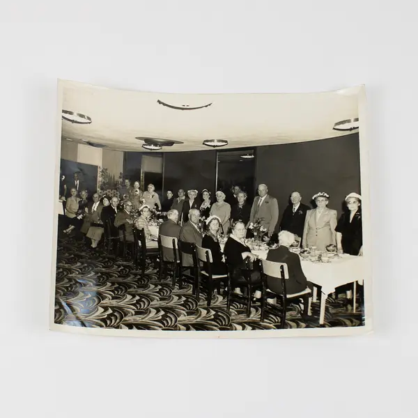 Vintage 1940s Banquet Group Photograph Ed's Photo Service Spokane Washington 