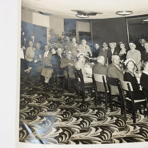 Vintage 1940s Banquet Group Photograph Ed's Photo Service Spokane Washington 