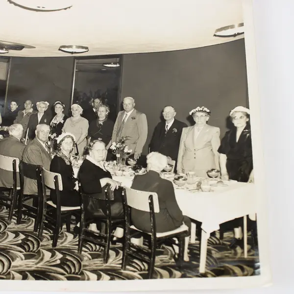 Vintage 1940s Banquet Group Photograph Ed's Photo Service Spokane Washington 