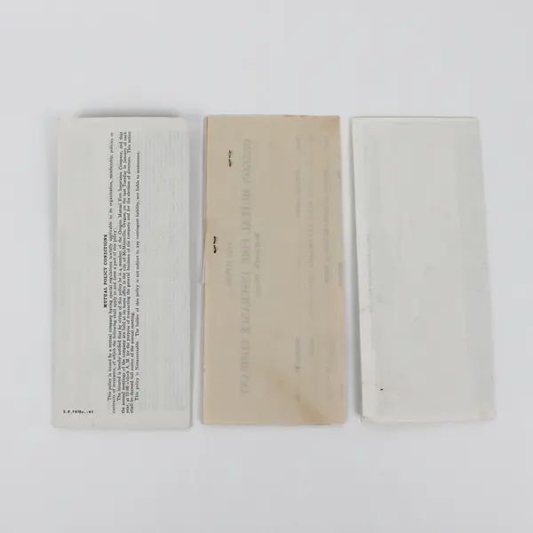 Set Of 3 Oregon Mutual Fire Insurance Policy Papers 1949-52 RS Clancy Portland