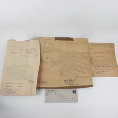 Original 1940s Invention Patent Drawings Paper Bag Handle RS Clancy Oregon