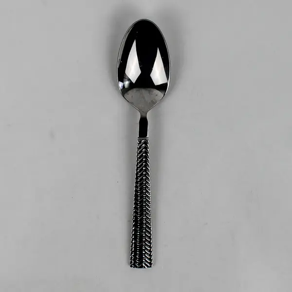 Cuisinart Basketweave Pattern 18/10 Stainless Oval Soup Spoon 6.75" Rare HTF