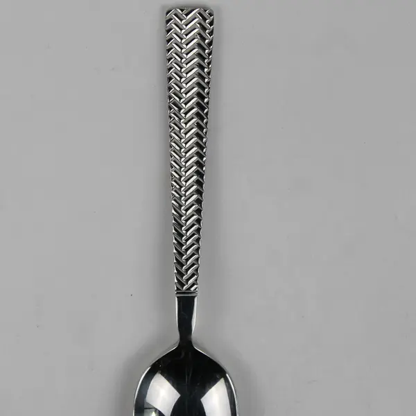 Cuisinart Basketweave Pattern 18/10 Stainless Oval Soup Spoon 6.75" Rare HTF