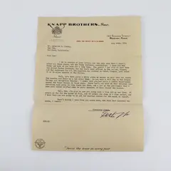 1938 ED Knapp Shoes Letter To Salesman Roderick Clancy Oregon Railroad Memories