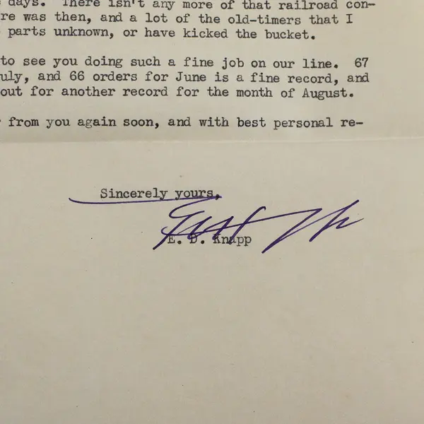 1938 ED Knapp Shoes Letter To Salesman Roderick Clancy Oregon Railroad Memories