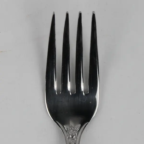 Lot of 8 Merchandise Service Rose Pattern Stainless Salad Forks 6.5" Good