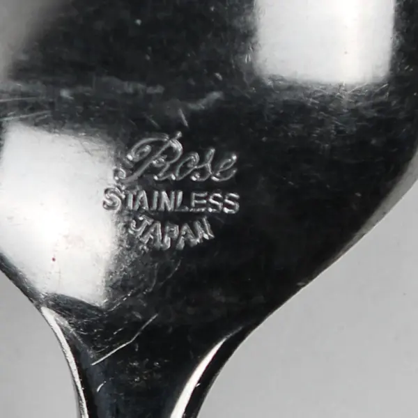 Lot of 4 Merchandise Service Rose Pattern Stainless Serving Spoons 8.25" Rare