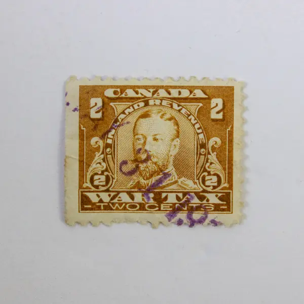 Lot Of 2 Canada 2 Cent WWI Inland Revenue War Tax Stamps Used Canceled