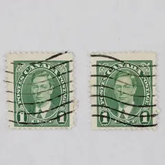 Lot Of 2 Canada 1937 King George VI 1 Cent Stamps Used