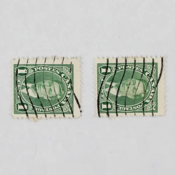 Lot Of 2 Canada 1937 King George VI 1 Cent Stamps Used