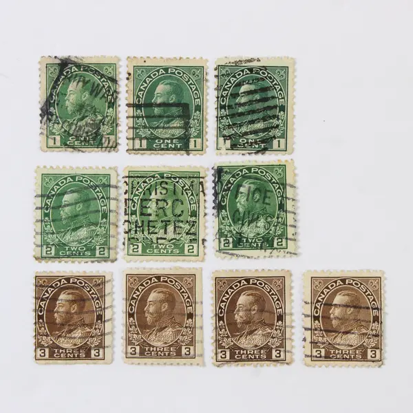 Lot Of 10 Canada King George V Admiral 1/2/3 Cent Stamps Used 