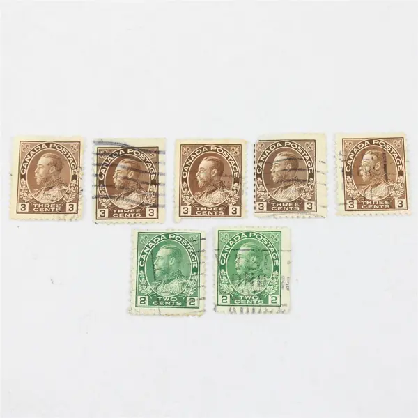 Lot Of 7 Canada King George V Admiral 2 Cent 3 Cent Stamps Used Canceled