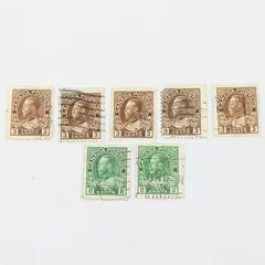 Lot Of 7 Canada King George V Admiral 2 Cent 3 Cent Stamps Used Canceled