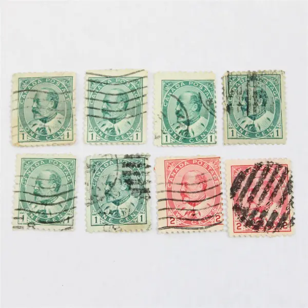 Lot Of 8 Canada King Edward VII 1 Cent 2 Cents Stamps Used