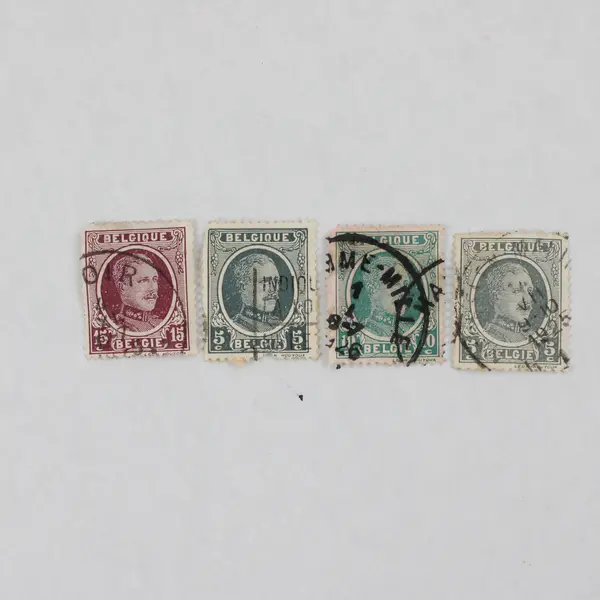 Lot Of 10 Belgium King Albert 3/5/10/15/20c Stamps Used