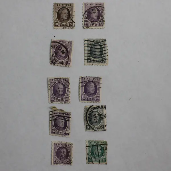 Lot Of 10 Belgium King Albert 5/10/15/20/25c Stamps Used