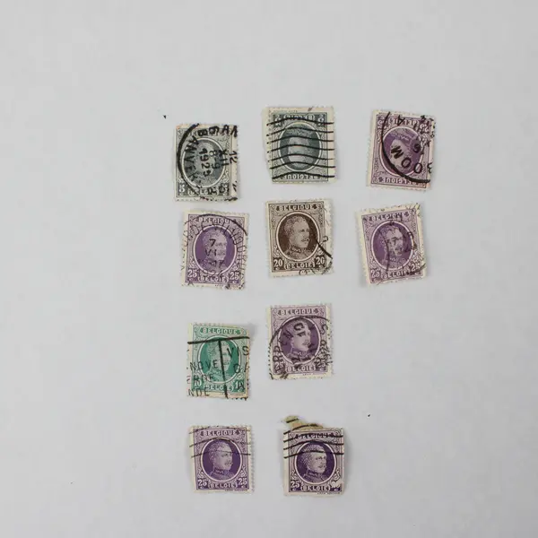Lot Of 10 Belgium King Albert 5/10/15/20/25c Stamps Used