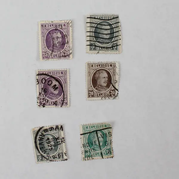 Lot Of 10 Belgium King Albert 5/10/15/20/25c Stamps Used