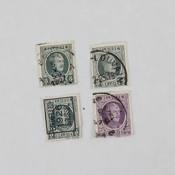 Lot Of 10 Belgium King Albert 5/10/15/20/25c Stamps Used Canceled