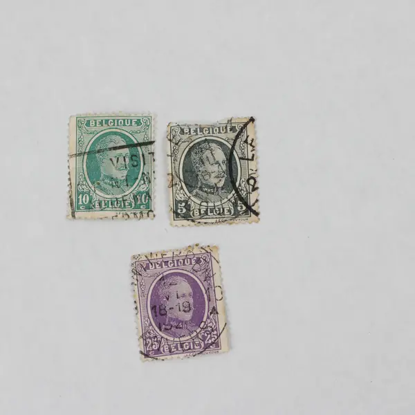 Lot Of 10 Belgium King Albert 5/10/15/20/25c Stamps Used Canceled