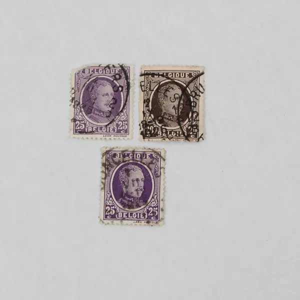 Lot Of 10 Belgium King Albert 5/10/15/20/25c Stamps Used Canceled