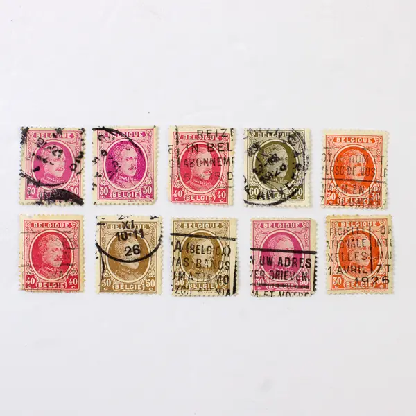 Lot Of 10 Belgium King Albert 30/40/50/60c Stamps Used Canceled