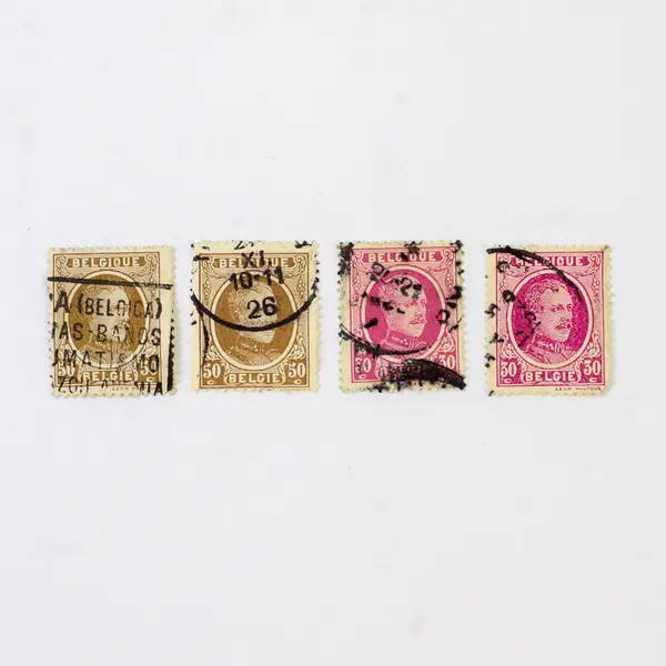 Lot Of 10 Belgium King Albert 30/40/50/60c Stamps Used Canceled