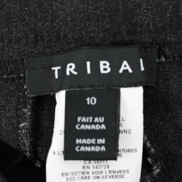Tribal Women's 10 Black/Gray Stretch Pull-On Slimming Tapered Leg Dress Pants