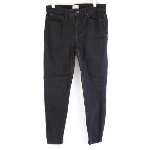 J.Crew Women's 30 Black Signature Stretch High Rise Skinny Denim Jeans