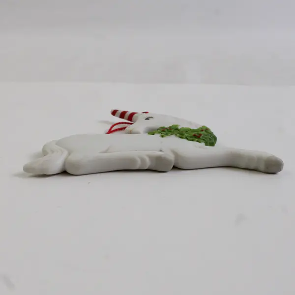 Lot Of 2 Matching Gordon Fraser Schmid Unicorn W/ Wreath Hanging Ornament 1984