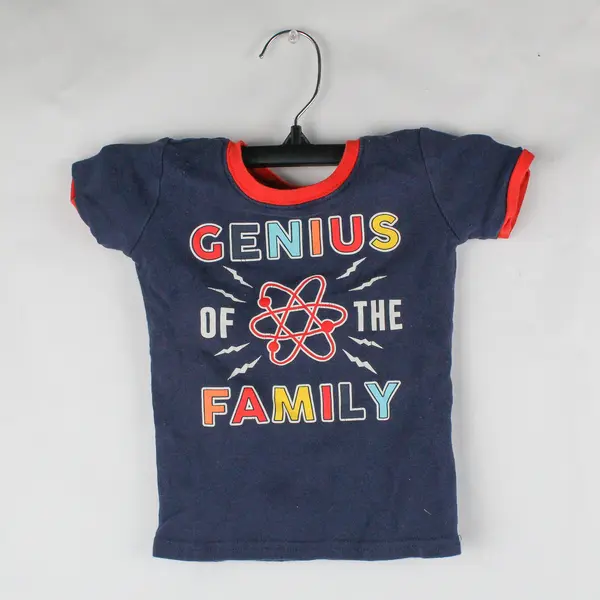 The Children's Place Boys' 2T 100% Cotton Short Sleeve Top and Pants Genius Logo