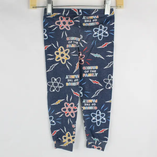 The Children's Place Boys' 2T 100% Cotton Short Sleeve Top and Pants Genius Logo