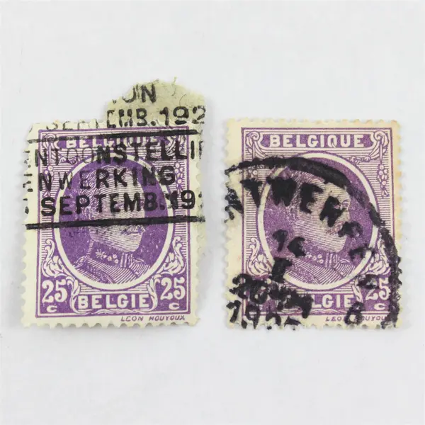 Lot Of 4 Belgium King Albert I 3/25c Stamps Used 1920s