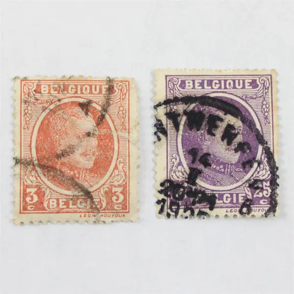 Lot Of 4 Belgium King Albert I 3/25c Stamps Used 1920s