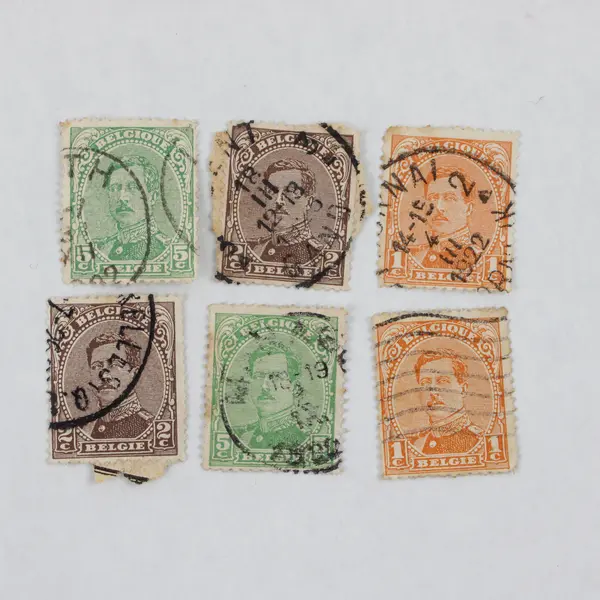 Lot Of 6 Belgium King Albert I 1920s 1/2/5c Stamps Used