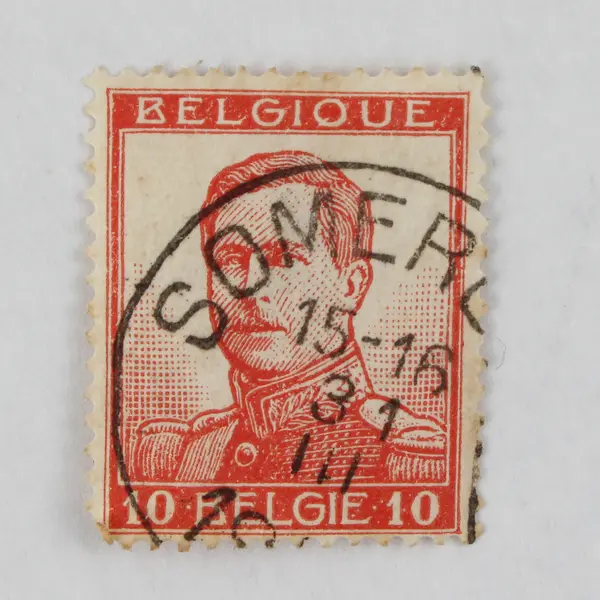 Lot Of 5 Belgium King Albert I Lion Coat Of Arms Stamps