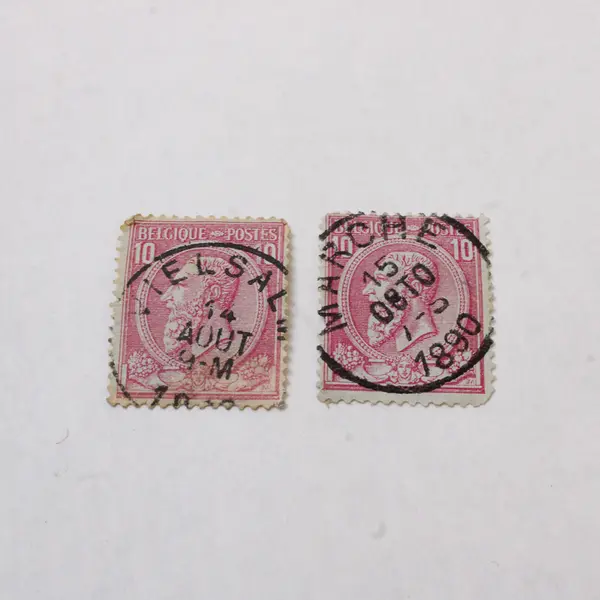 Lot Of 6 King Leopold II 10c Stamps 1880s 1890s Used Canceled