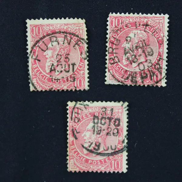 Lot Of 8 Belgium King Leopold II 10c Stamps Used 1890s 1890s