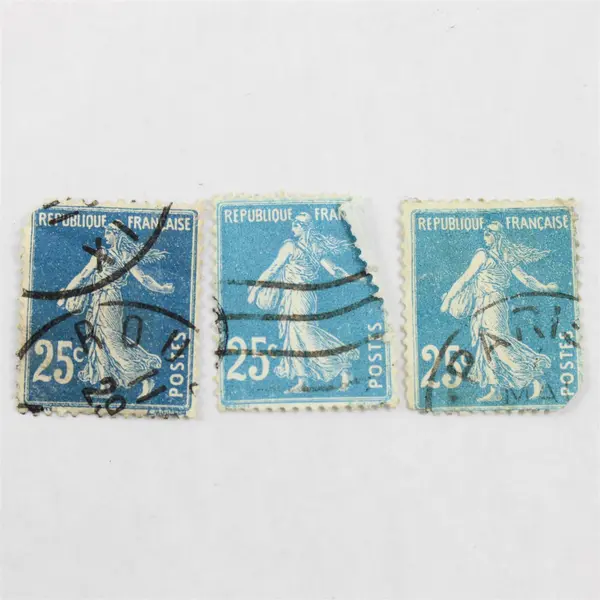 Lot Of 6 France Sower Statue 10/15/25c Stamps Used 1920s