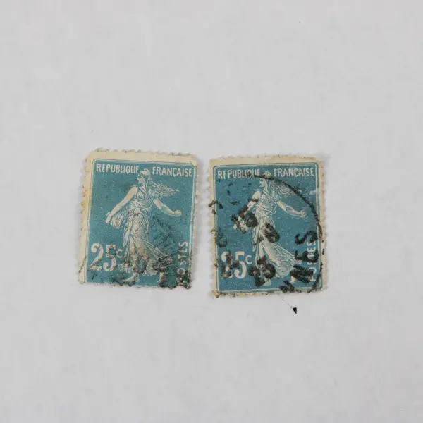 Lot Of 6 France Sower Semeuse Statue 10/25c Stamps Used Canceled 1920s