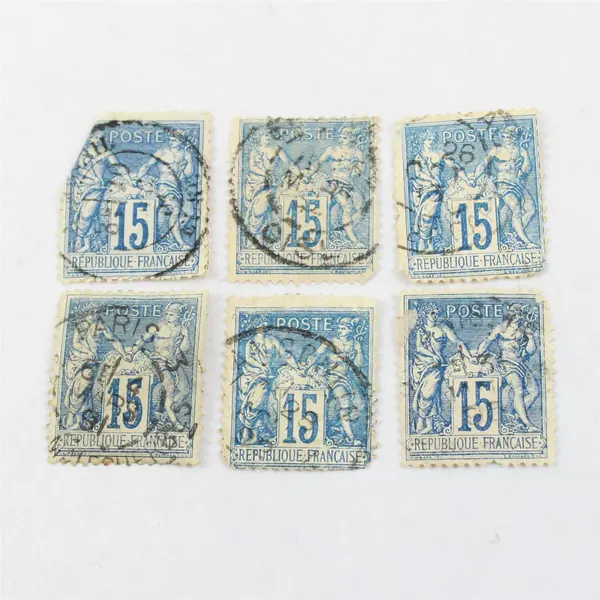 Lot Of 9 France Type Sage Peace Commerce 5/15/25c Stamps Used 1890s