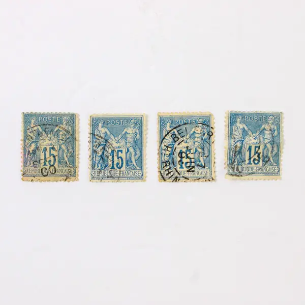 Lot Of 10 France Type Sage Peace Commerce 5/15c Stamps Used 1890s
