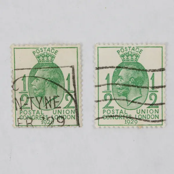 Lot Of 2 Great Britain King George V 1929 Postal Union 1/2d Stamps Used