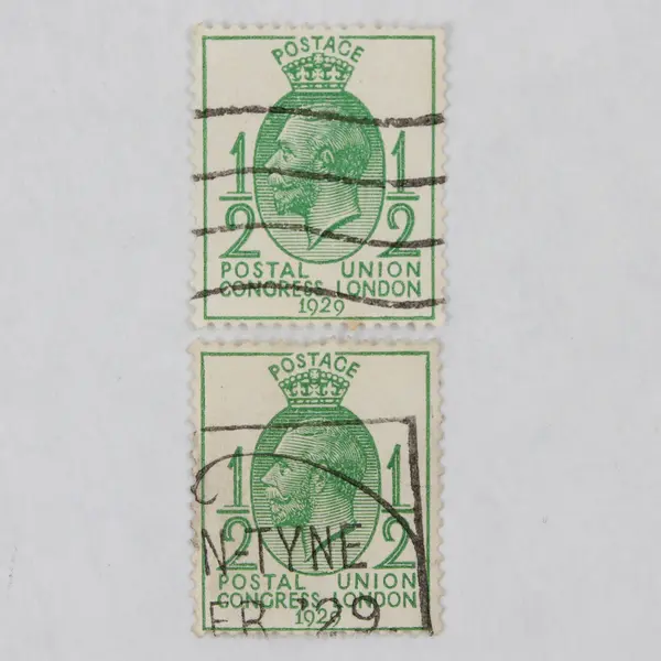 Lot Of 2 Great Britain King George V 1929 Postal Union 1/2d Stamps Used