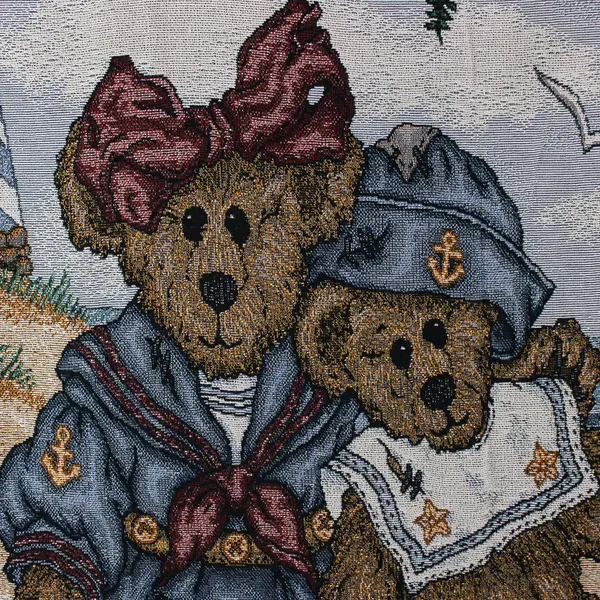 Boyds Bears And Friends Shipmates Woven Tapestry Afghan Blanket 51" x 68" 1996 