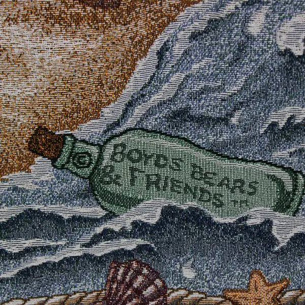Boyds Bears And Friends Shipmates Woven Tapestry Afghan Blanket 51" x 68" 1996 
