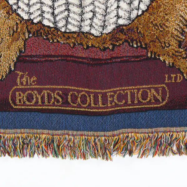 Boyds Bears And Friends Count Love Woven Tapestry Afghan Blanket 52" x 68"