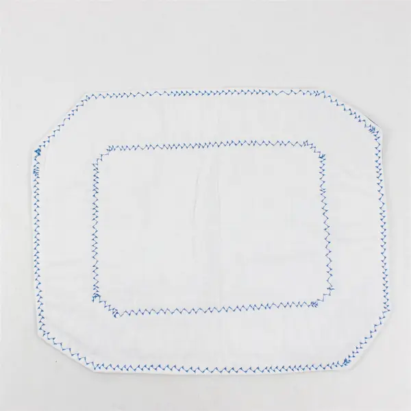 Set of 3 Teal Blue and Green Quilted Fabric Placemats 15-3/4"