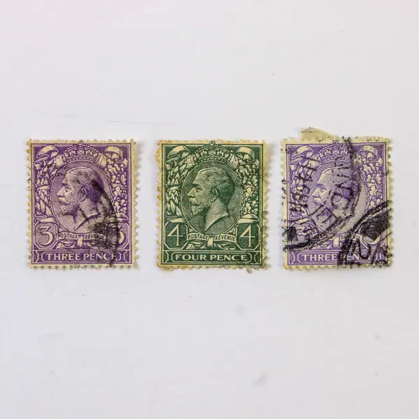Lot Of 8 Great Britain King George V 2/3/4p Stamps Used 1912 1913