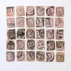 Lot Of 30 Great Britain Queen Victoria Penny Lilac One Penny Stamps Used 